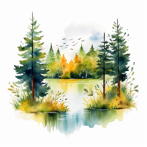 Premium Vector | Nature watercolor paint ilustration art