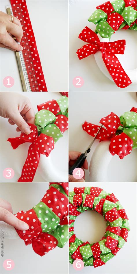 DIY Easy Christmas Ribbon Wreath - Party Ideas | Party Printables Blog