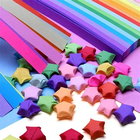 Buy Mluchee 2340 Sheets Origami Stars Paper Strips Double Sided Lucky ...