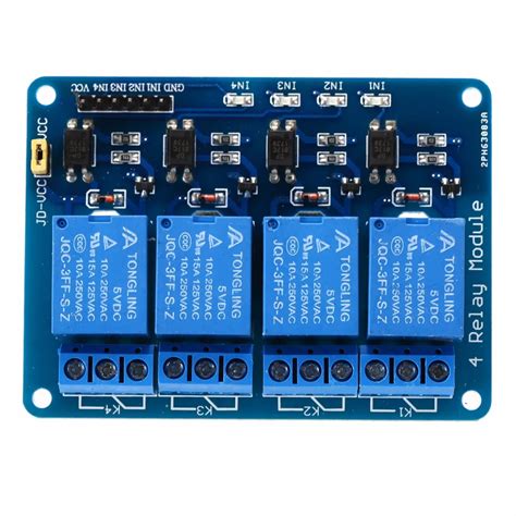 4 Channel Relay Module With Optocoupler Relay Output PIC AVR DSP ARM ...