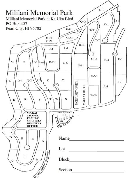 Mililani Memorial Park Map | Mililani Memorial Park & Mortuary ...