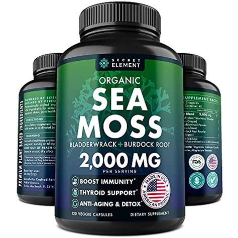 Organic Sea Moss Capsules - Burdock Root, Irish Moss and Bladderwrack ...