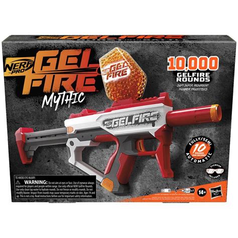 Nerf Pro Gelfire Mythic Blaster, 10000 Gelfire Rounds, Hopper ...