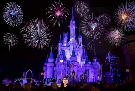 Disney`s Cinderella Castle With Fireworks. Disney`s Magic Kingdom ...