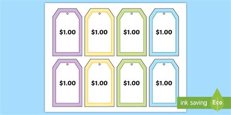 Editable Price Tag Template | K-2 Money Teaching Resources