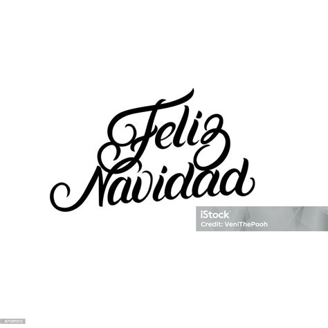 Feliz Navidad Hand Lettering For Greeting Card Design Template Stock ...