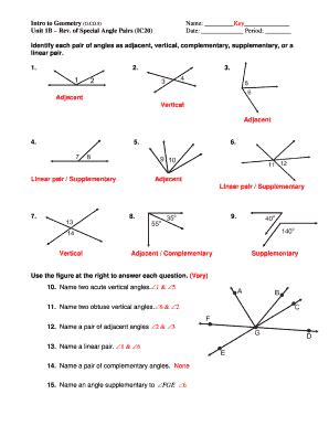 Complementary Linear Pair Vertical Or Adjacent - Fill Online, Printable ...