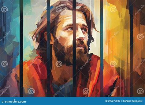 Colorful Painting Art Portrait of Paul the Apostle in Prison ...