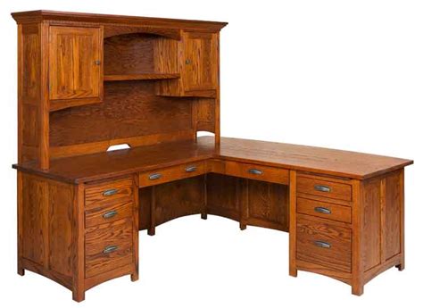 Amish Oakwood L Desk [LA-1208L] : The Amish Market, Amish Crafted Fine ...