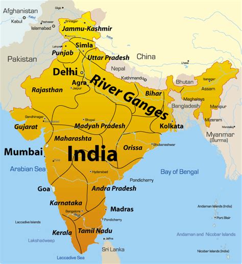 River Ganges Map Showing Attractions & Accommodation