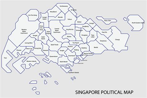 Singapore political map divide by state colorful outline simplicity ...