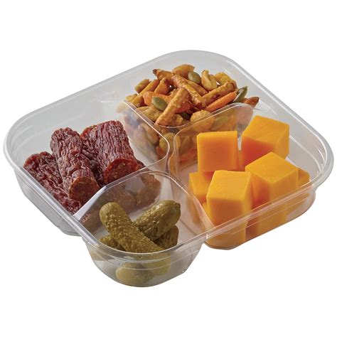 Meal Simple by H-E-B Snack Tray - Beef Sausage Sticks, Gherkins, Trail ...