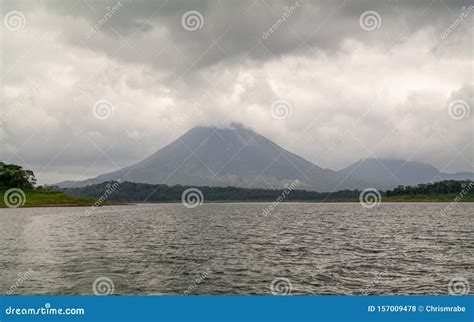 Lake Arenal with a View Towards Arenal Volcano Stock Photo - Image of ...