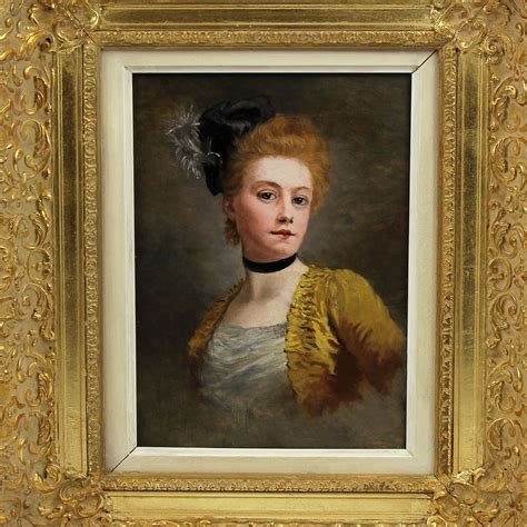 Antique original oil painting on canvas portrait lady atr. to Edouard ...