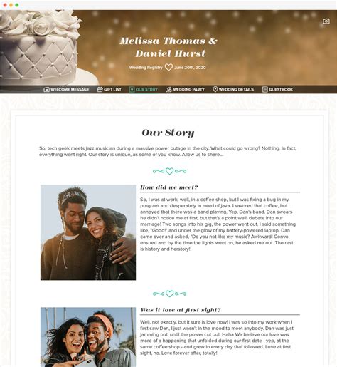 Our Story Wedding Website Template