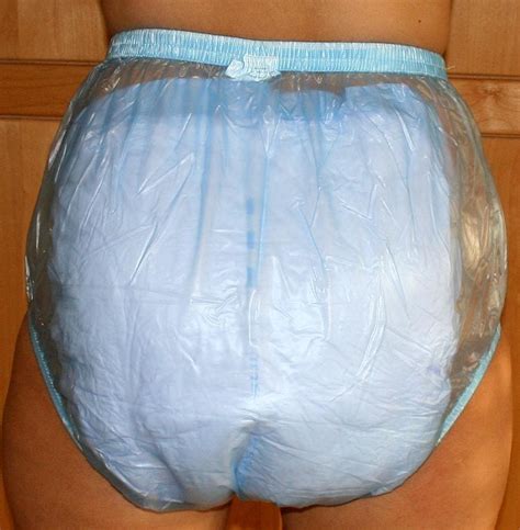 PVC Adult Baby Incontinence Diaper Pants Rubber Pants blue transparent ...