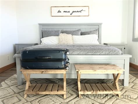 Ana White | Upgraded Luggage Rack or Suitcase Stand Benches - DIY Projects