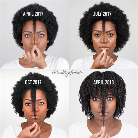 Side by Side Comparison One Year Anniversary | Afro hair growth ...