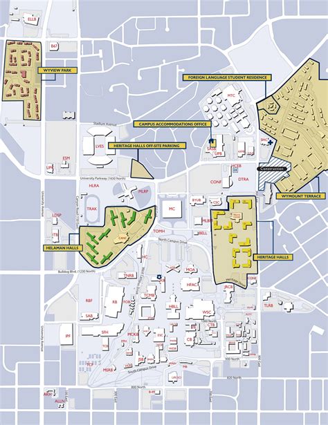 BYU On Campus Housing Campus Map Campus Byu | Adams Printable Map