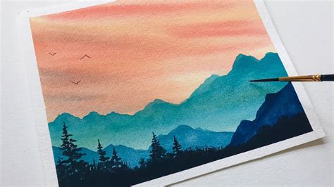 mountain watercolor painting tutorial - Deloise Frey