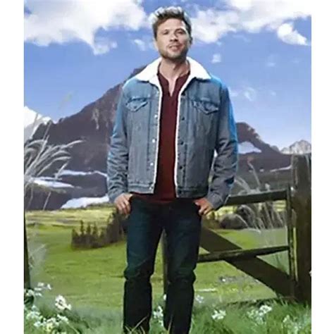 Ryan Phillippe Big Sky Denim Cody Hoyt Jacket with Shearling Collar