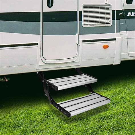 Aluminium Double Caravan Step Pull Out Folding Steps For Road RV Camper ...