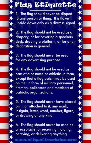 U.S. Flag Etiquette - United States flag etiquette as codified under ...