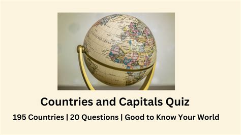 Countries and Capitals Quiz | 195 Countries | 20 Questions | Good to ...