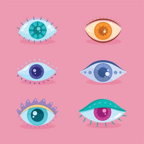 six eyes human icons 11441561 Vector Art at Vecteezy