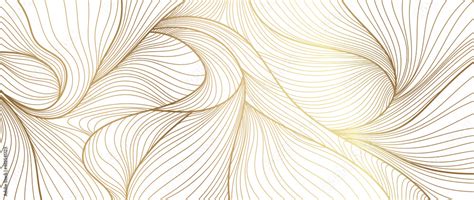 Gold abstract line arts background vector. Luxury wallpaper design for ...