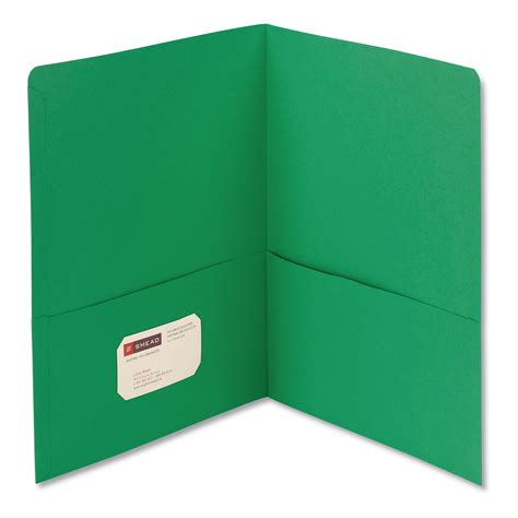 Smead Two-Pocket Folder, 100-Sheet Capacity, Green, 25/Box ...