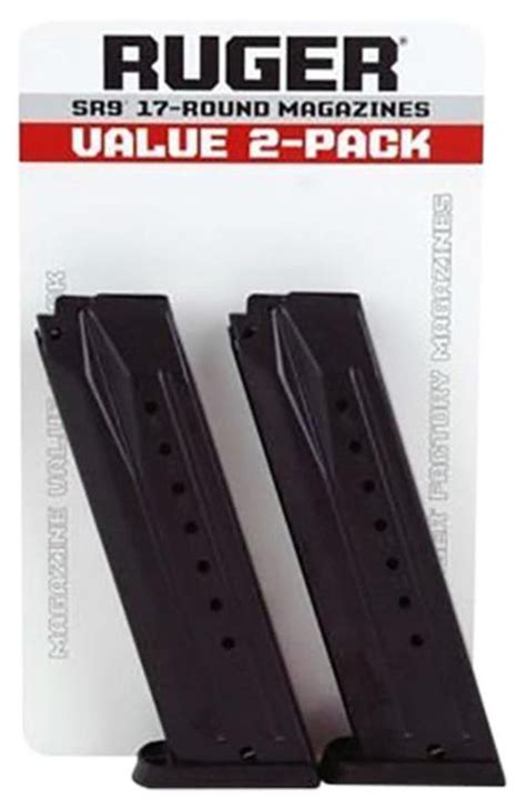 Ruger SR9/SR9C/9E/PC9 Magazine 2 Pack 9mm, Black, 17rd - Impact Guns