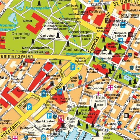 Map Oslo, Norway (City Center). Central Downtown Maps And Directions ...