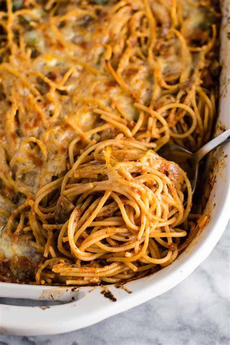 Vegetarian Baked Spaghetti Recipe - Build Your Bite