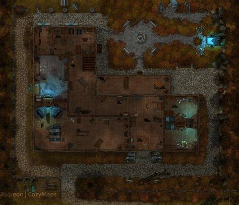 Two-story haunted house [35x30] [OC] [Battlemap] - battlemaps | Fantasy ...