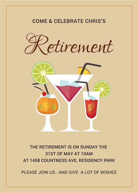 Printable Retirement Party Invitation Template