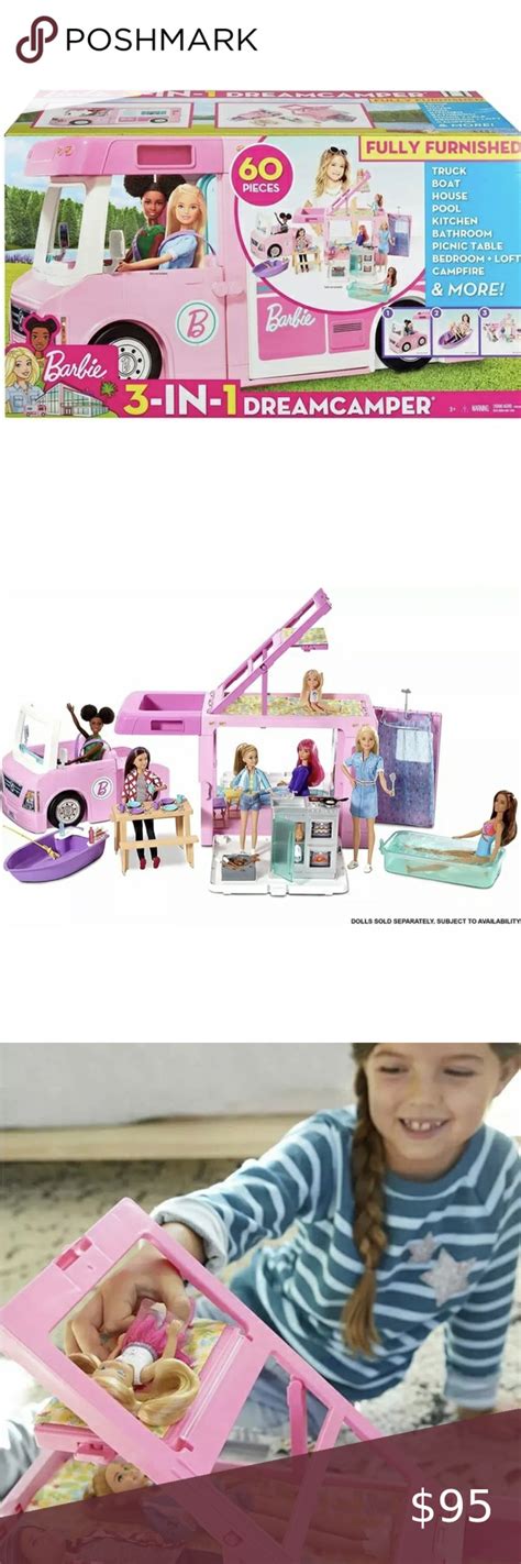 Barbie Camper Rv Mattel Pop Up Pink Van 3 In 1 Dreamcamper Barbie ...