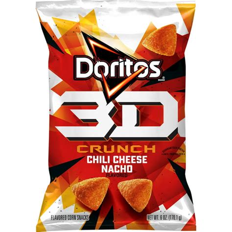 Doritos 3D Crunch Chili Cheese Nacho Flavored Corn Snacks, 6 oz ...