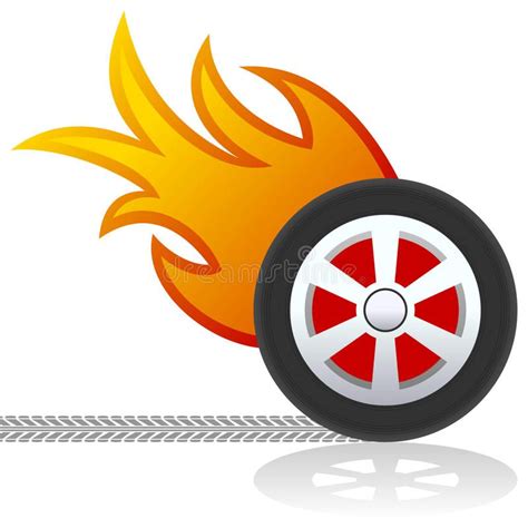 Car Wheel with Flames Logo stock vector. Illustration of clip ...