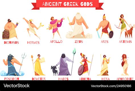 Ancient greek gods set Royalty Free Vector Image