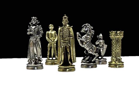 The Medieval Metal Luxury Metal Chess Set Chess Pieces 3.25 King Metal ...