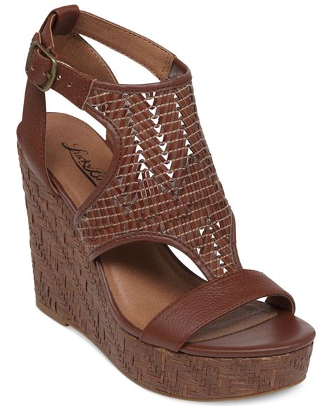 Lyst - Lucky Brand Women's Laffertie Platform Wedge Sandals in Brown