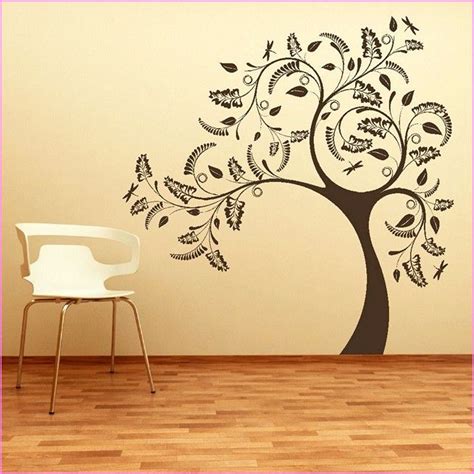 Wall painting, Tree stencil, Stencil painting