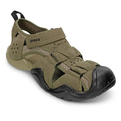 Crocs Men's Swiftwater Leather Fisherman Sandals - 654244, Sandals ...