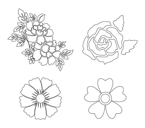 Large Flower Stencils - 10 Free PDF Printables | Printablee