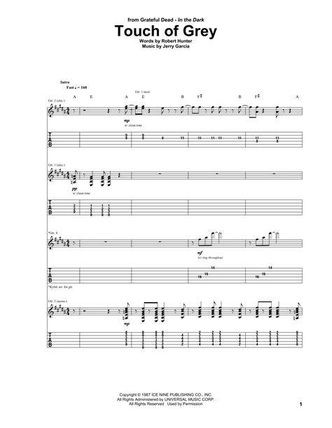 Touch Of Grey | Sheet Music Direct