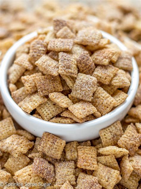 Crunchy rice chex cereal is coated in cinnamon sugar for the easiest ...