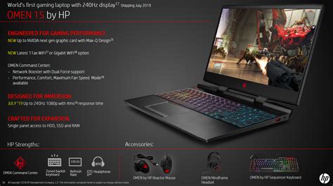 HP at CES 2019: OMEN 15 Laptop Gets 240 Hz Monitor, New NVIDIA GPU, 802 ...