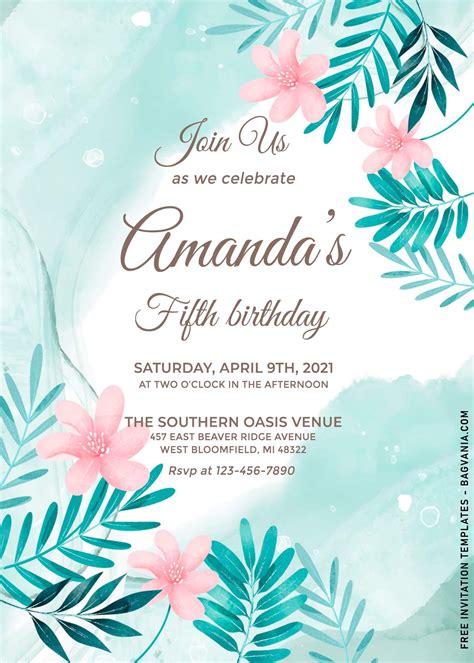 11+ Aesthetic Leaf Birthday Invitation Templates | FREE Printable ...