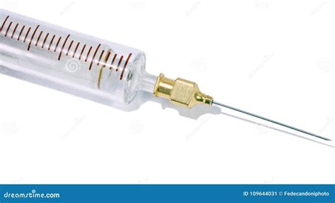 Vintage Medical Glass Syringe Stock Image - Image of test, vaccination ...